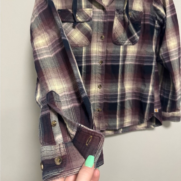 Carhartt Women's Beartooth Hooded Flannel Shirt - Picture 4 of 10